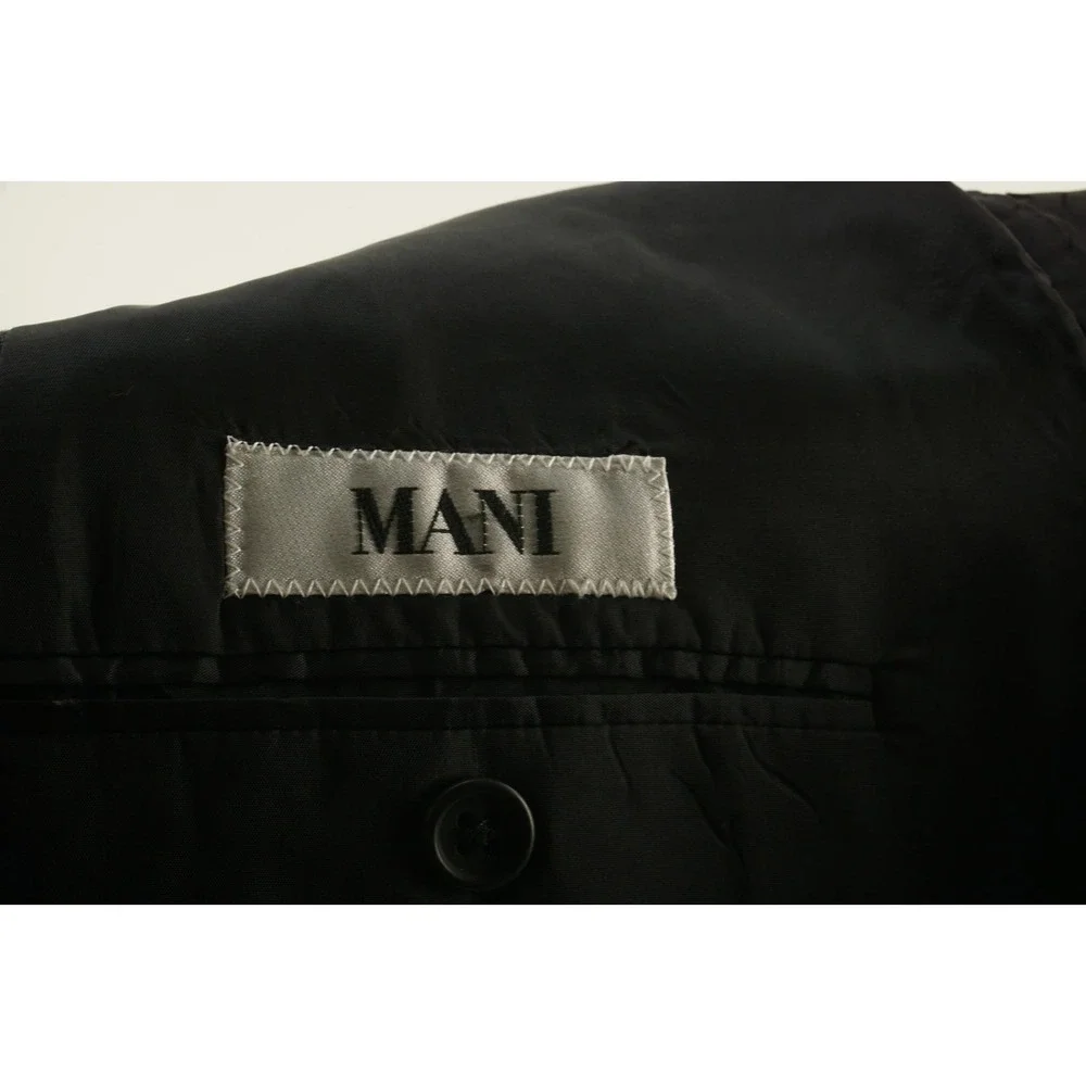 Vintage Giorgio Armani Men's 44L Charcoal Gray Woven‎ Wool 3 Button Notch Blazer